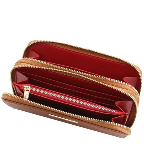 Mira - Double zip around leather wallet